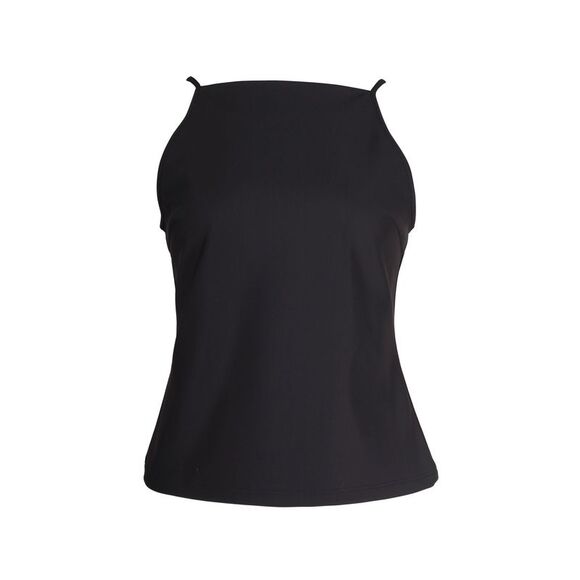 Theory Square Neck Tank Top in Black Polyamide